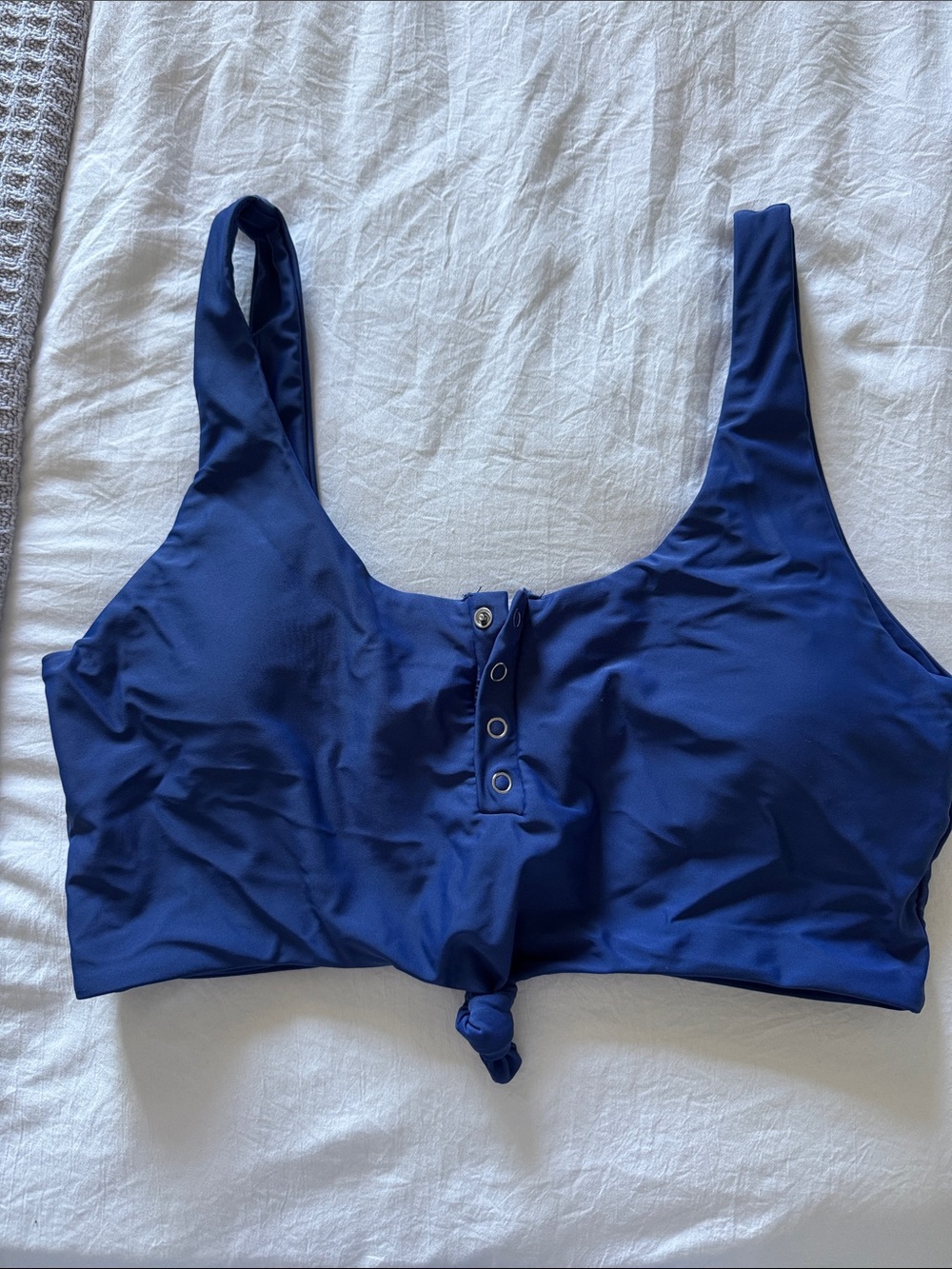 Navy Blue Scoop Neck Swim Top